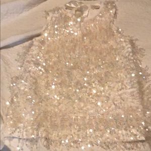 Kate Spade Ivory Sequin Top